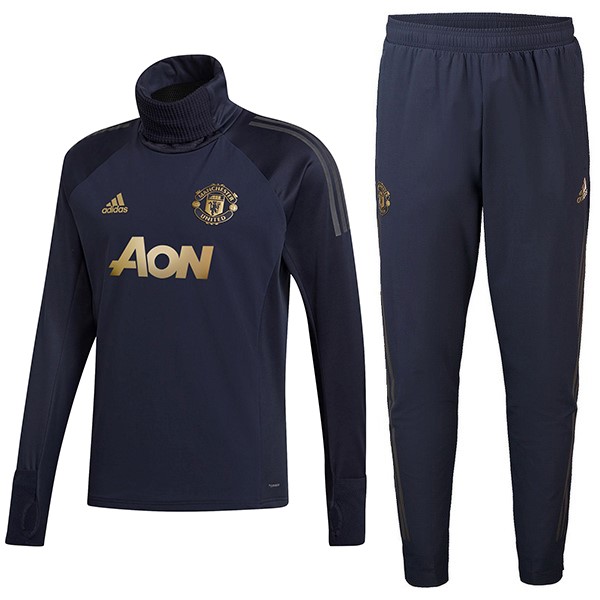 Survetement Football Enfant Manchester United 2018-19 Bleu Or